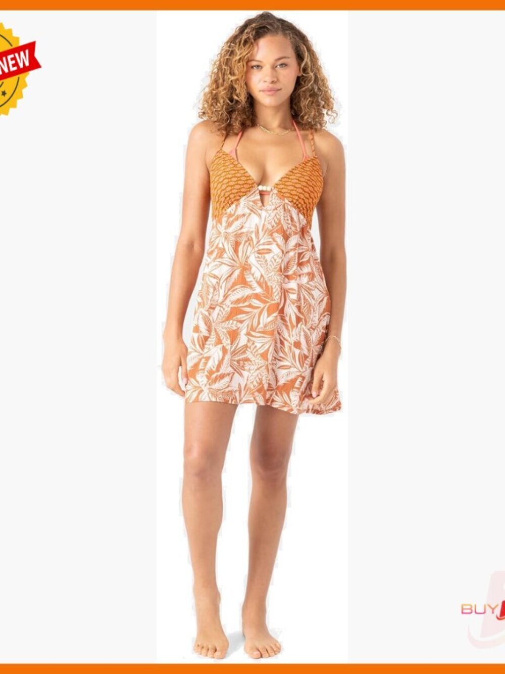 Midi Sundress Cover Up Casual Beach Dress Tie Closure Lightweight